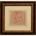 ITALIAN SCHOOL: MYTHOLOGICAL STUDY Sanguine on paper, unsigned. 8 1/2 x 9 3/8 in. (sheet), 20 1/4