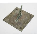 ENGLISH BRONZE SUNDIAL The plate inscribed The hour unless the hour be bright, It is not mine to
