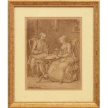 HIERONYMUS LAPIS, KNOWN AS GIROLAMO LAPIS (1723-1798): CARD PLAYERS Brown ink and wash on paper,