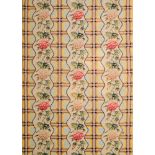 TWO NEEDLEPOINT CARPET FRAGMENTS 6 ft. 1 in. x 48 in. and 6 ft. 2 in. x 47 in.