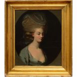 ENGLISH SCHOOL: PORTRAIT OF LADY DIANA BEAUCLERK Oil on panel, unsigned. 9 1/2 x 7 1/2 in., 12 x