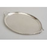 BULGARI 925 STERLING SILVER TWO-HANDLED TRAY, IN THE GEORGE III STYLE With oval reeded rim and