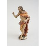 ITALIAN BAROQUE CARVED, PAINTED AND PARCEL-GILT FIGURE OF THE RESURRECTED CHRIST The standing figure