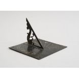 CHARLES II BRONZE SUNDIAL The engraved plate with date 1684 and Roman numerals centering the