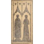 TWO ENGLISH BRASS TOMB RUBBINGS, 19TH CENTURY/EARLY 20TH CENTURY Wax crayon on paper, one