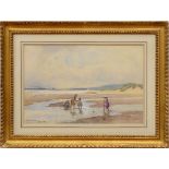 MICHAEL BROWN (1840-1925): CHILDREN BY THE SEA Watercolor on paper, 1891, signed 'Michael Brown' and