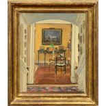 JULIAN BARROW (1939-2013): OAKENDALE", FROM FRONT HALL TO DRAWING ROOM" Oil on canvas, 1993,