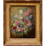 ALBERT DURER LUCAS (1828-1918): SWEET PEAS Oil on panel, 1895, signed 'AD Lucas' and dated lower