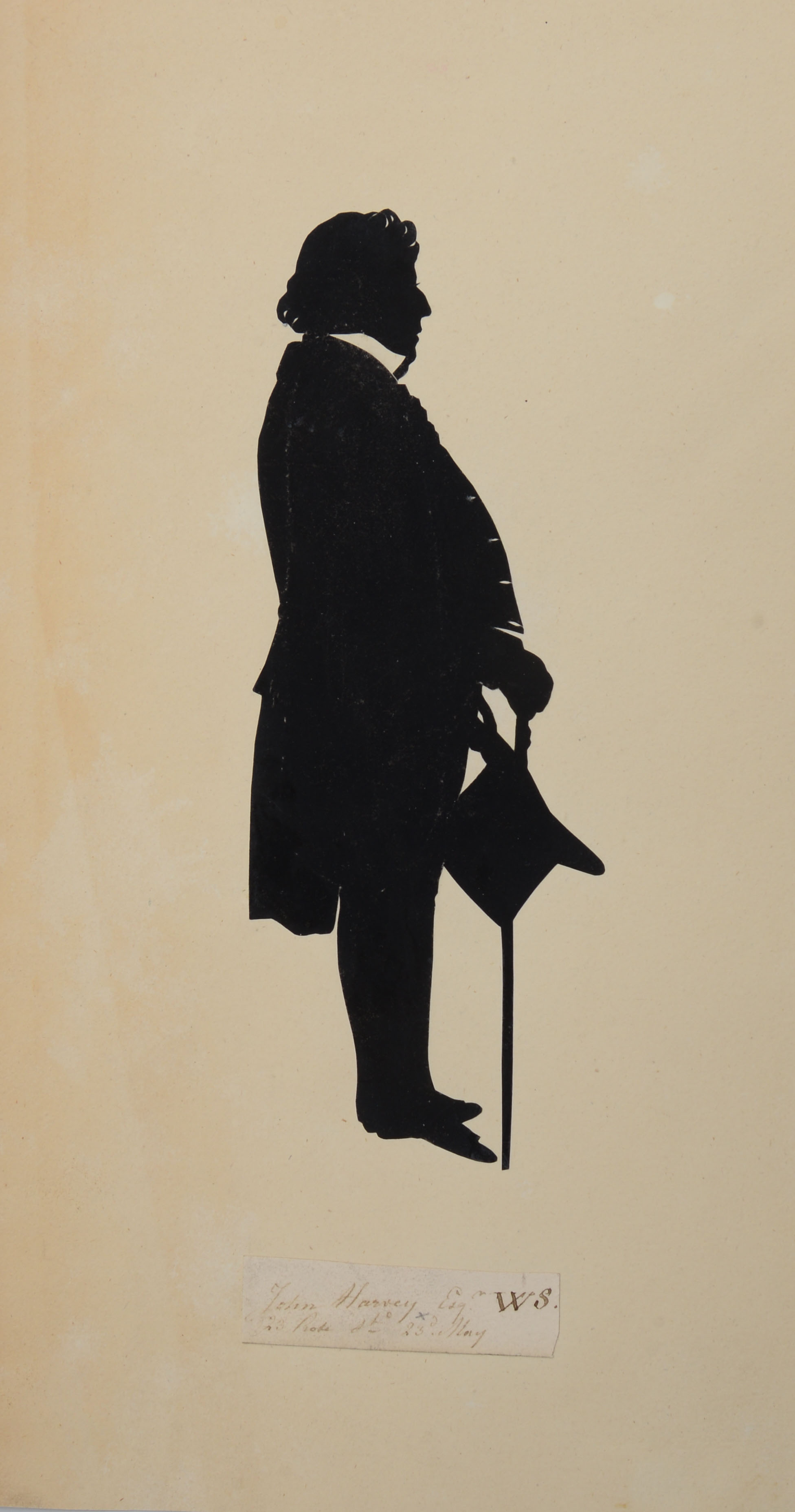 AUGUST EDOUART: GENTLEMAN; AND GENTLEMAN AT TRIPOD TABLE, TWO FULL-LENGTH SILHOUETTES Each laid down - Image 5 of 6