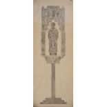TWO ENGLISH BRASS TOMB RUBBINGS, EARLY 20TH CENTURY Wax crayon on paper, one depicting Sir John