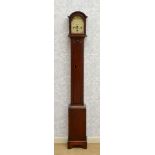 ENGLISH MAHOGANY DIMINUTIVE LONGCASE CLOCK, DIAL SIGNED 'TATTERSALL, HASLINGDEN' With an arched