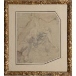 ITALIAN SCHOOL: RECLINING MALE NUDE Pencil on paper, unsigned. 15 3/4 x 12 in. (sheet), 19 1/2 x