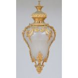 NAPOLEON III GILT-BRONZE-MOUNTED FROSTED GLASS LANTERN