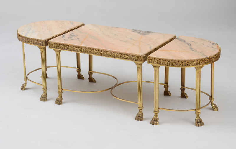 EMPIRE STYLE GILT-BRONZE-MOUNTED MARBLE LOW TABLE