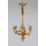 LOUIS XV STYLE GILT-BRONZE SIX-LIGHT CHANDELIER