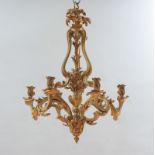 LOUIS XV STYLE GILT-BRONZE SIX-LIGHT CHANDELIER