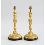 PAIR OF LOUIS XV STYLE GILT-BRONZE CANDLESTICKS