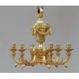 LOUIS XVI STYLE GILT-BRONZE SIX-LIGHT CHANDELIER