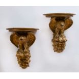 PAIR OF FEDERAL STYLE CARVED GILTWOOD EAGLE-FORM WALL BRACKETS