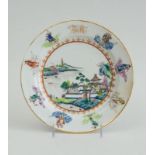 DEWITT CLINTON: CHINESE EXPORT PORCELAIN PLATE MADE FOR THE AMERICAN MARKET