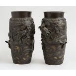 PAIR OF JAPANESE BRONZE VASES