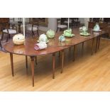 LARGE LOUIS XVI STYLE MAHOGANY EXTENSION DINING TABLE