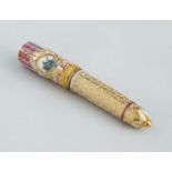 FRENCH GILT-METAL-MOUNTED PORCELAIN QUIVER-FORM ETUI CASE