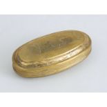 DUTCH ENGRAVED BRASS OVAL TOBACCO BOX