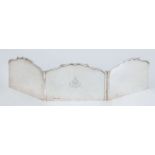 ENGLISH SILVER ARMORIAL THREE-FOLD TABLE SCREEN