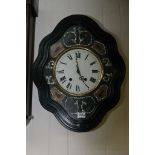 A French vineyard clock the shape cased case inset