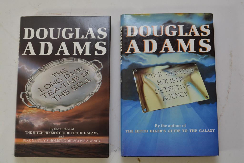 Two signed Douglas Adams h/b books comprising 'Dir