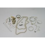 A collection of costume jewellery to include two s