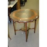 Edwardian inlaid two tier occasional table