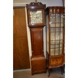 A 19th Century oak long cased clock, with a painte