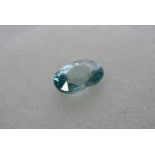 An oval natural sea blue Zircon 1.31ct