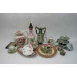 A collection of various ceramic items including pl