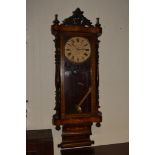 A very good quality American long wall clock, 19th