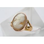 A 22ct gold cameo ring.