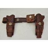 An American Western type leather gun holster