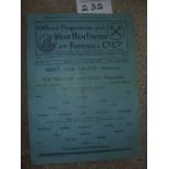 46/47 London FA Cup Semi Final West Ham v Tottenham: Rare Football Programme dated 11 11 1946