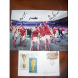 Complete England 1966 Signed Memorabilia: A superb 12 x 8 colour photo of the England team
