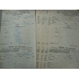 Derby County 32/33 Football Team Sheets: Original longer than A4 sheets signed by secretary with