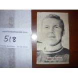 Bobby Moore Signed West Ham Picture: Small black + white head and shoulder picture measuring 4" x