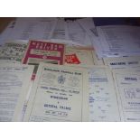 Reserve Youth Football Programmes + Team Sheets: A mixture of both from the 1950s onwards