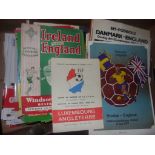 England Home + Away Football Programmes: From the 1950s onwards. Large Box. (140+)