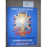 1966 World Cup Final Programme: England v West Germany original programme in the best condition we