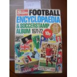 Sun Soccerstamp Football Card Album: Complete from 71/72 with spine intact but scores filled in.