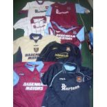 West Ham Football Shirt Collection: Includes 2 shirts signed by Pardew, 1 by Brooking, plus unsigned