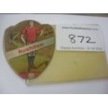 Baines Football Card Rushden: Rare card given away with Baines gold medal football packets. Wear and