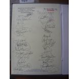 England v Germany Signed Hardbacked Last Match At Wembley: Year 2000 with first page inside signed